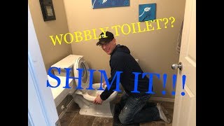 How to fix a wobbly toilet bowl  Shim It [upl. by Steep665]