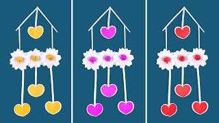 Simple Paper Craft For Home Decoration  Amazing Flower Wall Hanging Ideas [upl. by Idonna]