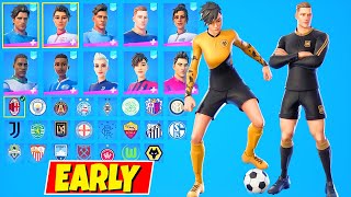 Fortnite New Soccer 2021 Skins EARLY showcase by Kickoff Set  Bundle all Pelé Cup Outfits [upl. by Reece561]