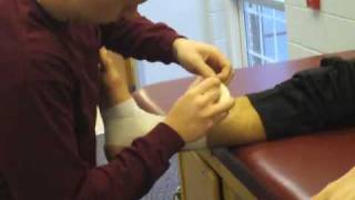 Ankle Taping Closed Basketweave Demonstration  Athletic Training [upl. by Nodnek]