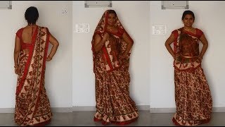 North Indian Saree draping tutorial [upl. by Anaujik589]