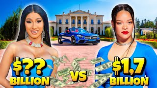 Cardi B vs Rihanna  Who Shows Off The Most  LIFESTYLE BATTLE [upl. by Annadiane]