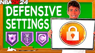 THE BEST DEFENSIVE SETTINGS IN NBA 2K24 MyTEAM [upl. by Alpert257]