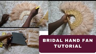 DIY How to make a Bridal Hand fan from the scratch [upl. by Atekihc]