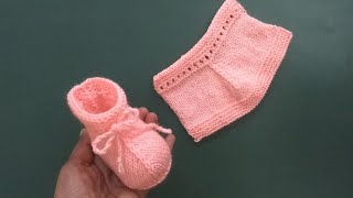 Easy Knitting Woolen Baby Shoes  Booties  socks  slippers [upl. by Hachmann]