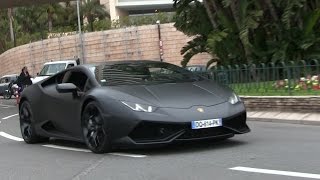 MatteBlack Lamborghini Huracan in Monaco  LOUD Accelerations  REVS [upl. by Fagin]