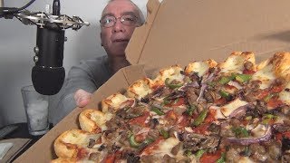 ASMR Eating Pizza Hut Ultimate Cheesy Crust Pizza Whispering [upl. by Naired707]