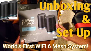 ARRIS mAX Pro SURFboard Max Pro Wireless AX11000 Tri Band WiFi6 Mesh System  UNBOXING amp Set Up [upl. by Seuqcaj904]