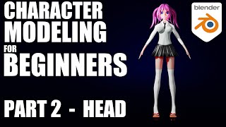 Blender Tutorial — Character Modeling Part 02 Head [upl. by Analise]