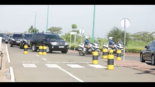 Burundi President Evariste Ndayishimiye inspects the guard of honour upon his arrival in Kisumu [upl. by Pris]