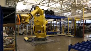 Heavy Duty Robotic Truck Unload System Offloads Large Automotive Modules [upl. by Rosabella]