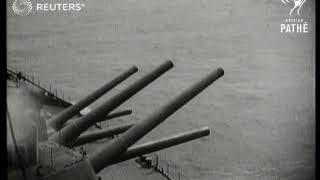 Gunnery practice by RN battleship HMS Nelson 1941 [upl. by Dzoba]