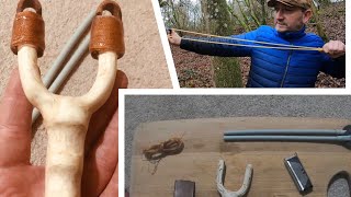 How to make a catapult  slingshot tutorial catapults hunting bushcraft [upl. by Noraha803]