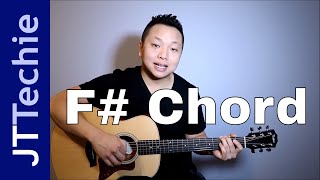 How to Play F Chord on Acoustic Guitar  F Sharp Chord [upl. by Atte514]