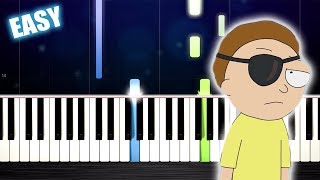 Evil Mortys Theme For The Damaged Coda  EASY Piano Tutorial by PlutaX [upl. by Anaher]