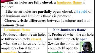 Introduction to chemistry  Bunsen burner and differences between luminous and non luminous flames [upl. by Enrobso]