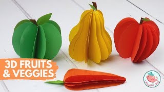 3D Paper Fruit amp Vegetables Craft Ideas [upl. by Nedlog]