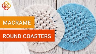 DIY Round Macrame Coasters  Macrame DIY  Macrame For Beginners [upl. by Zabrine]