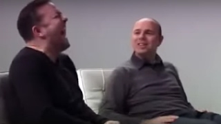 Karl Pilkington makes Ricky Gervais laugh hysterically [upl. by Turmel983]