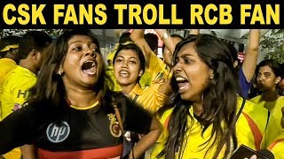 CSK Fans Trolls RCB Fan  CSK Vs RCB Match Public Reaction  Dhoni  IPL 2019 [upl. by Duvall283]