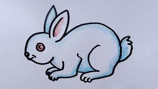 Rabbit 🐇 drawing easyHow to draw rabbit easy drawing step by stepRabbit drawing and colouring [upl. by Sontag]