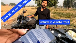 How to connect bluetooth yamaha fzs v4 vlog automobile yamaha trendingvideo features [upl. by Elladine435]