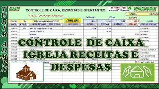 PLANILHA DE FLUXO DE CAIXA IGREJA DIZIMOS OFERTAS RECEITAS E DESPESAS  TESOURARIA R 3000 [upl. by Faletti]