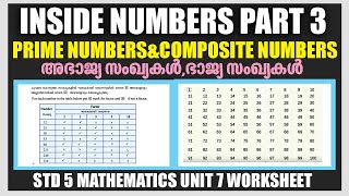 STD5 Mathematics Unit7Inside Numbers Part3Prime And Composite NumbersSCERT Kite Victers Worksheet [upl. by Suolhcin]