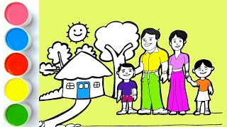 House drawing and coloring for kids amp toddlers kidslearning kids art [upl. by Aiahc]