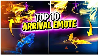 Top 10 Arrival Emotes Of Free Fire Battleground  Free Fire के 10 सबसे अच्छे Lobby Emotes [upl. by Lamee]