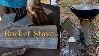 Wood Burning Rocket Stove Build Welding [upl. by Garlen]