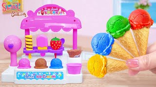 💞Rainbow Ice Cream Recipe💞How To Make Miniature Rainbow Ice Cream Cake Decorating Ideas💞Sweet Baking [upl. by Ydnic]