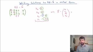 Writing solutions to Axb in vector form [upl. by Maren246]