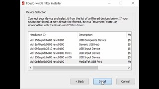 How to install a device filter for Mediatek using libusb [upl. by Eolhc442]