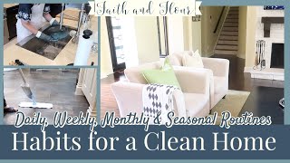 Habits for a Clean Home  Daily Weekly Monthly amp Seasonal Cleaning Routines  Cleaning Checklists [upl. by Bernt]