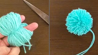 How to make pompom with fingers quick amp easy way to make pompom without pompom maker [upl. by Aleron765]