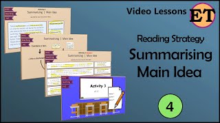 Main Idea Reading Strategy  Video Lessons  EasyTeaching [upl. by Haroun]