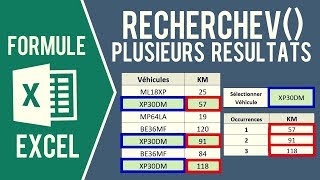 EXCEL  RECHERCHEV AVEC RÉSULTATS MULTIPLES Plusieurs résultats de la valeur cherchée [upl. by Ardnas]