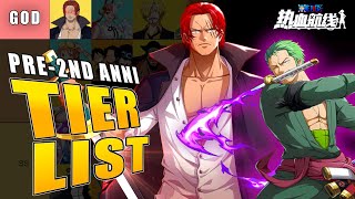 ONE PIECE FIGHTING PATH PVP TIERLIST PRE2ND ANNIVERSARY feat Grand Master MRCHO  OPFP [upl. by Lau344]