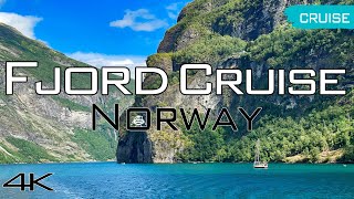 Geirangerfjord Cruise Hellesylt  Geiranger Norway 4k [upl. by Yhprum589]