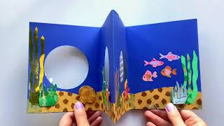 “In fondo al mare” Leporello 🦀🐠🌊  Tutorial school art artistbook [upl. by Ciro116]