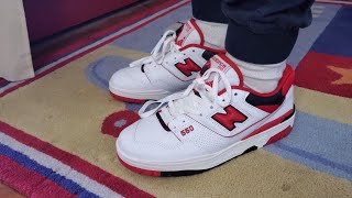 New Balance 550 WhiteRed BB550SE1 Review amp OnFeet [upl. by Hokanson]