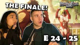 REACTION to Attack On Titan Episode 24 amp 25  Its your time Eren [upl. by Yednil]