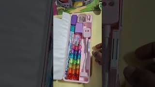 Asmr filling pencil box with cute stationary✨️💕💕ytshorts ytviral shorts asmr asmrsound [upl. by Ecyoj]