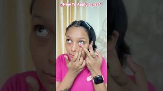 Easy Way To Apply Eye Lenses 👀💁🏻‍♀️  Makeup Lover Khushi eyelenses tipsandtricks ashortaday [upl. by Marduk300]