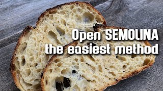 OPEN CRUMB sourdough SEMOLINA semola rimacinata The most simple bread RECIPE  by JoyRideCoffee [upl. by Emma]