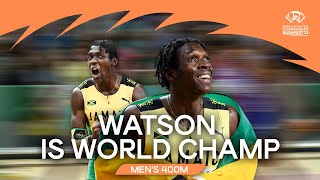 Incredible comeback from 🇯🇲s Watson in 400m final  World Athletics Championships Budapest 23 [upl. by Petta]