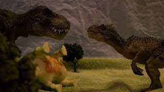 Tyrannosaurus Rex vs Allosaurus  Stop Motion Dinosaurs [upl. by Lorrimor]