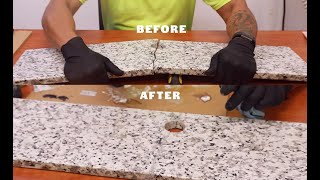 Epoxy Stone Repair  Granite Countertop  Artistic Epoxy Repair [upl. by Inele284]