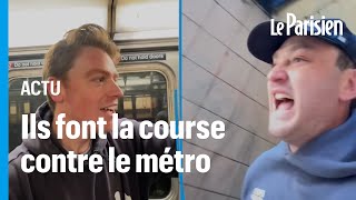 New York  deux jeunes tentent de courir plus vite que le métro [upl. by Felix288]